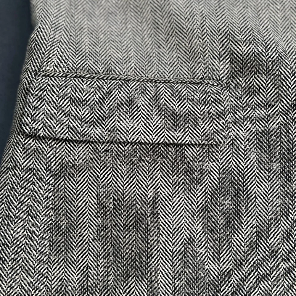 J.CREW Men’s Tweed Blazer in Herringbone Pattern, Brown-Black, Size 42R